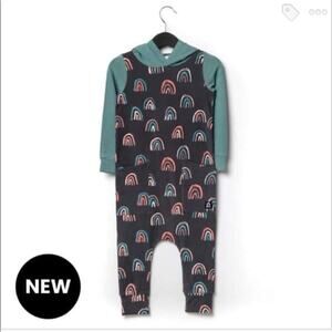 Rags to Raches NWT RARE hooded rainbow romper rag one piece outfit